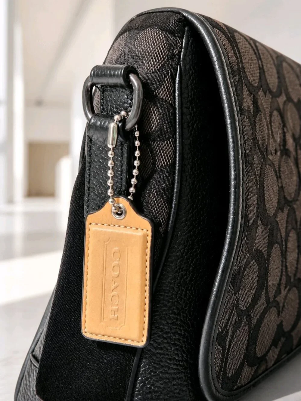 Coach Signature Stripe Flap Shoulder Bag – Discontinued Style